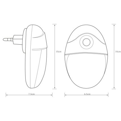 Globo - LED Orientačné svietidlo so senzorom do zásuvky 4xLED/0,6W/230V 6500K