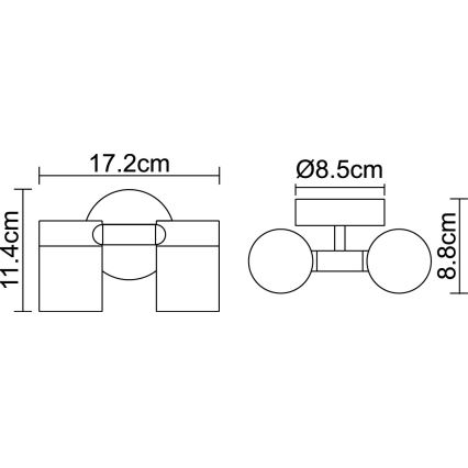 Globo 3207-2L - LED Vonkajšie svietidlo STYLE 2xGU10/5W/230V