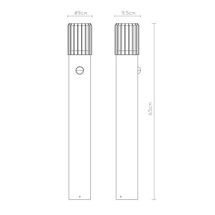 Globo - Vonkajšia lampa so senzorom 1xE27/15W/230V IP54 65 cm
