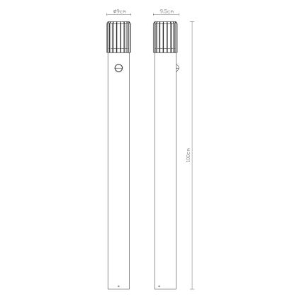 Globo - Vonkajšia lampa so senzorom 1xE27/15W/230V IP54 100 cm