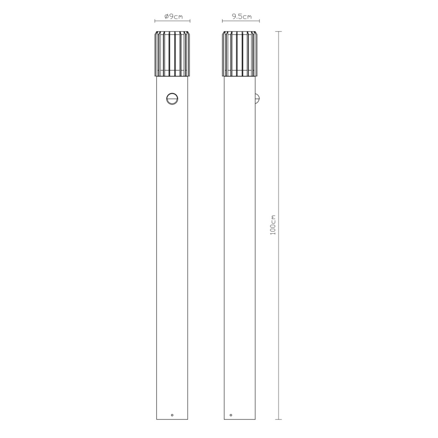 Globo - Vonkajšia lampa so senzorom 1xE27/15W/230V IP54 100 cm