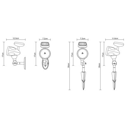 Globo - LED Solárne osvetlenie 3xLED/0,06W IP44