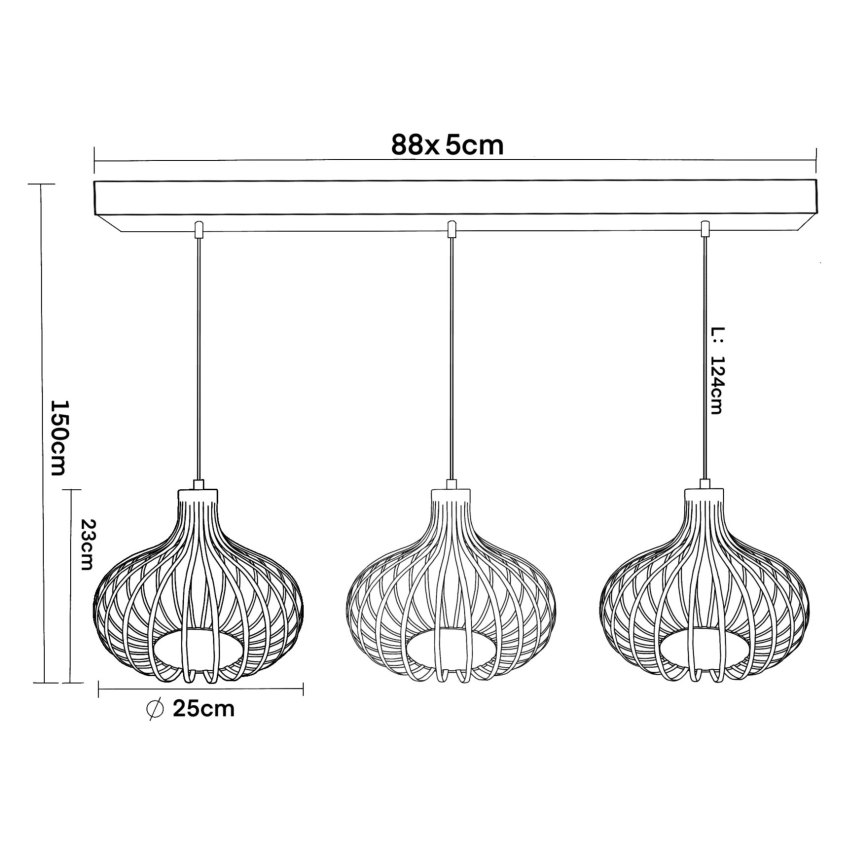 Globo - Luster na lanku 3xE27/40W/230V béžový