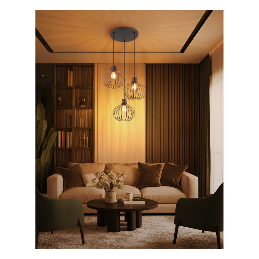 Globo - Závesný luster na lankách 3xE27/40W/230V