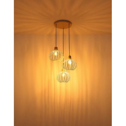 Globo - závesný luster na lanku 3xE27/40W/230V béžový