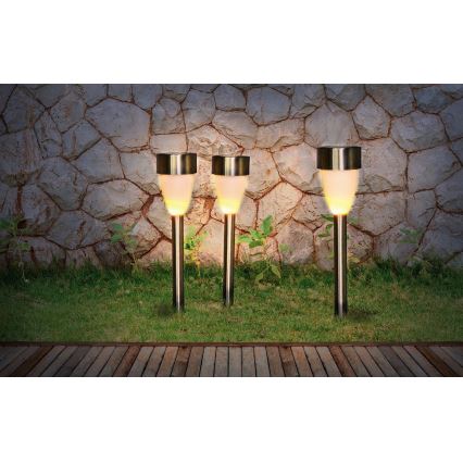 Globo - SADA 3x Solárna lampa 3xLED/0,06W/1,2V IP44 200 mAh