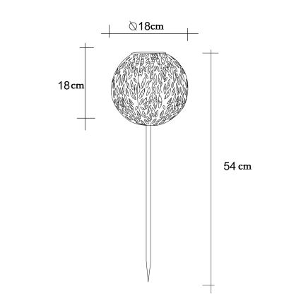 Globo - LED Solárne svietidlo LED/0,06W/1,2V strieborná IP44 180x540 mm