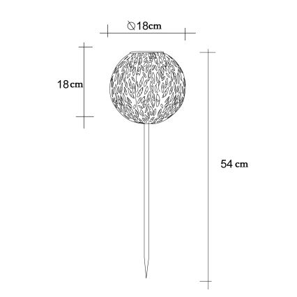 Globo - LED Solárne svietidlo LED/0,06W/1,2V strieborná IP44 180x540 mm