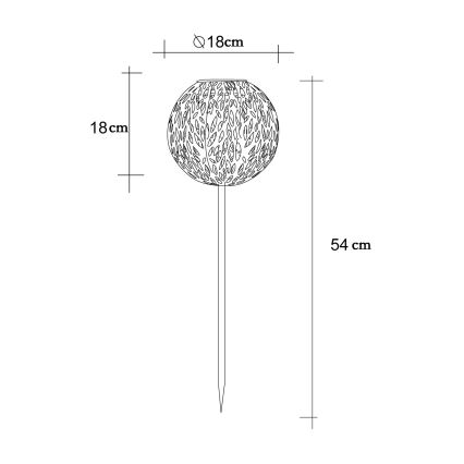 Globo - Solárne svietidlo LED/0,06W/1,2V hrdza IP44 180x540 mm