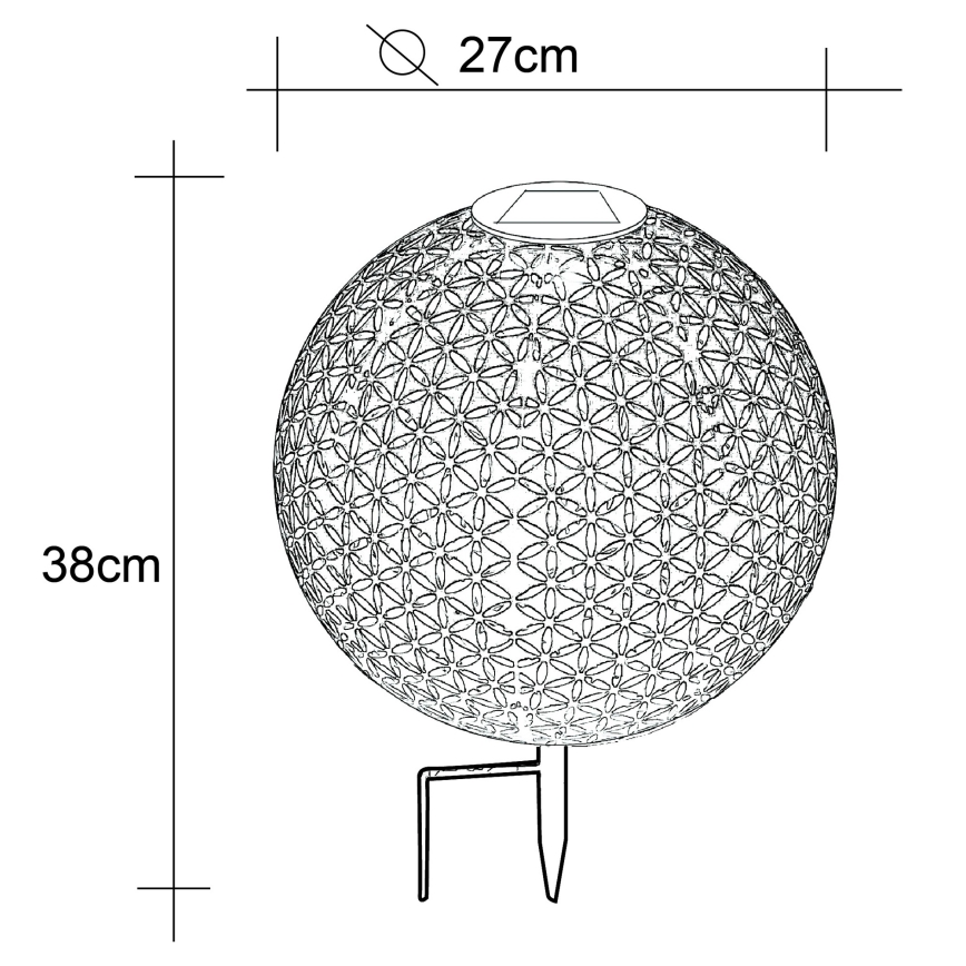 Globo - Solárne svietidlo LED/0,06W/1,2V hrdza IP44 270x380 mm