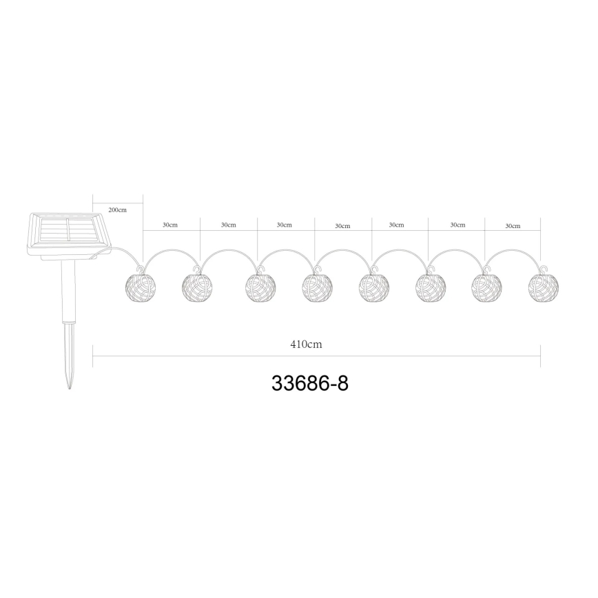 Globo - LED Solárna dekoračná reťaz 98xLED/0,1W/3V 410 cm IP44