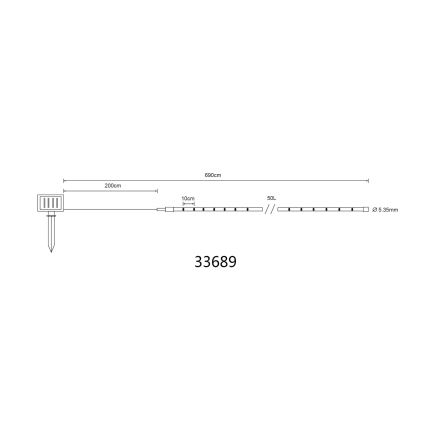 Globo - LED solárna reťaz LED/1,2V IP44 4,9 m 600 mAh
