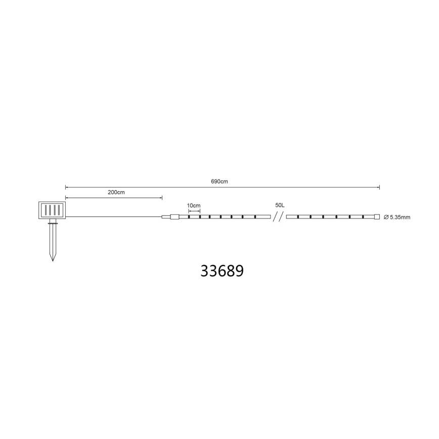 Globo - LED solárna reťaz LED/1,2V IP44 4,9 m 600 mAh