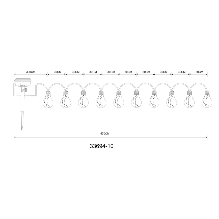 Globo - LED Solárna dekoračná reťaz 50xLED/0,06W/3,2V 570 cm IP44