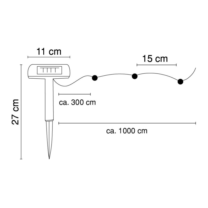 Globo - LED Solárna reťaz 10 m 50xLED/2,4V IP44 600 mAh