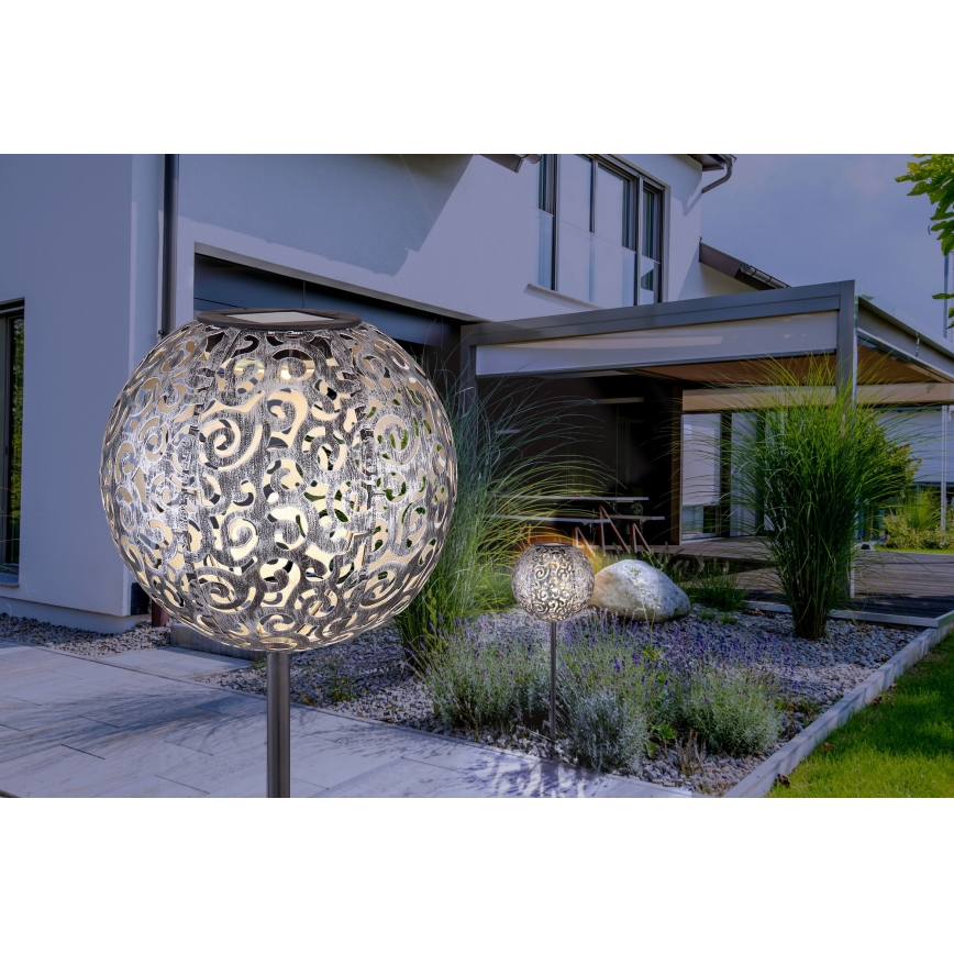 Globo - LED Solárne svietidlo LED/0,06W/1,2V strieborná IP44 185x540 mm