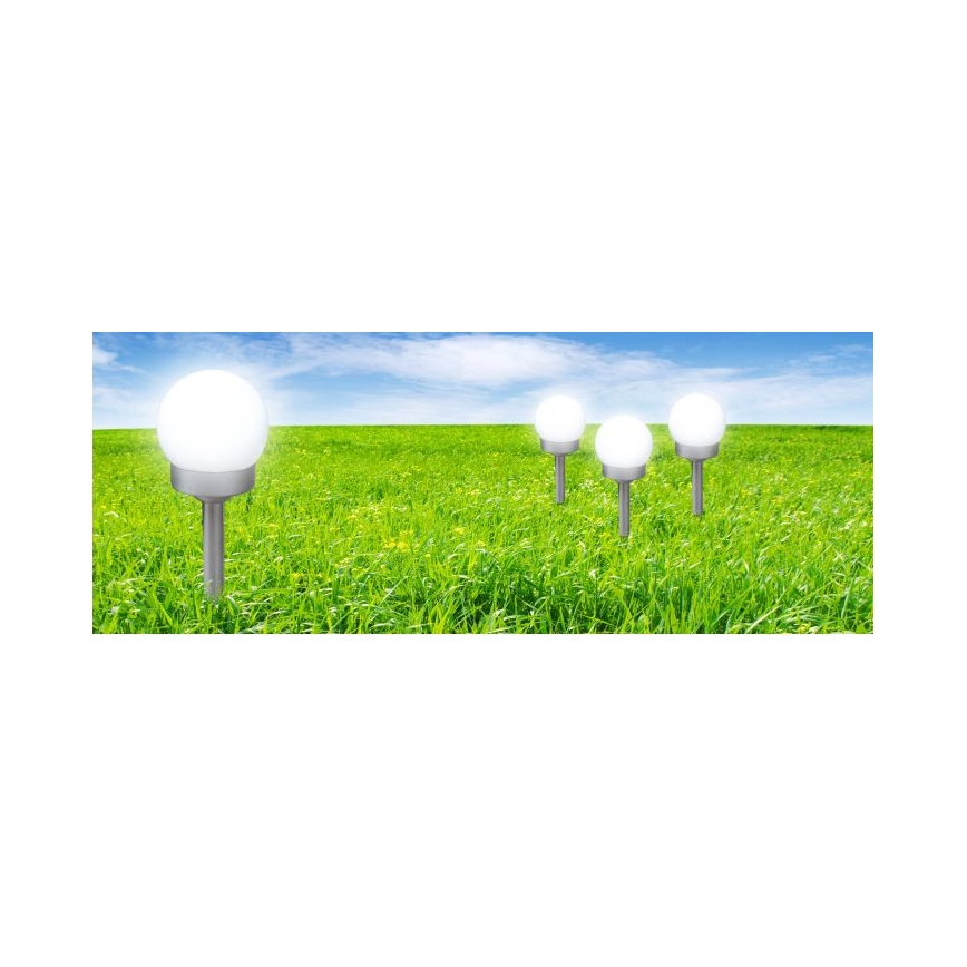 Globo - SADA 3x LED Solárne svietidlo LED/0,06W/3V 4000K pr. 10 cm IP44