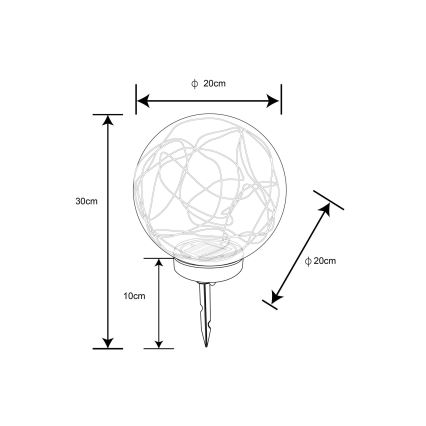 Globo - LED Solárne svietidlo 30xLED/0,06W/1,2V pr. 20 cm IP44