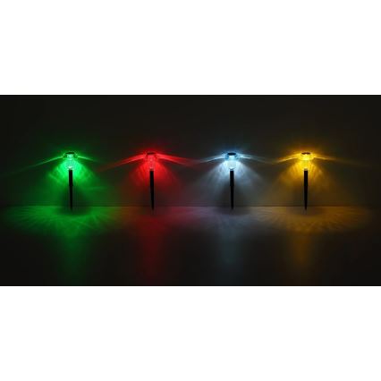 Globo - SADA 4x LED RGB Solárne svietidlo LED/0,05W/3V IP44 150 mAh