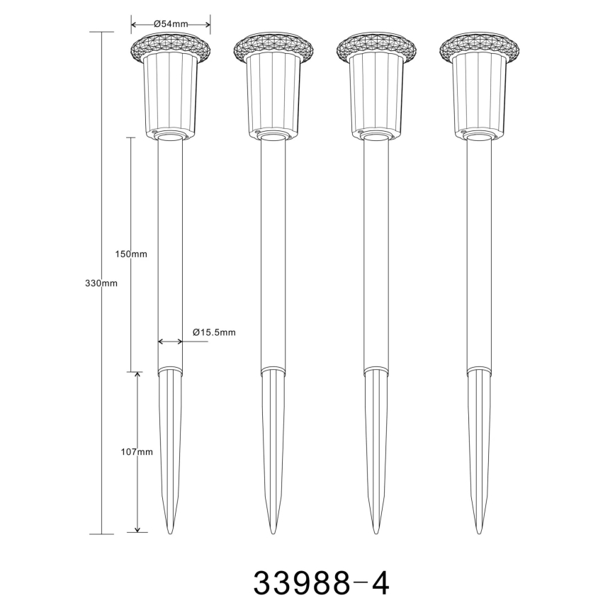 Globo - SADA 4x LED Solárne svietidlo LED/0,06W/1,2V IP44 100 mAh