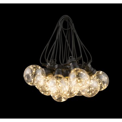 Globo - LED vonkajší dekoračný reťazec 10xLED/0,27W/230V 7,5 m IP44 čierna