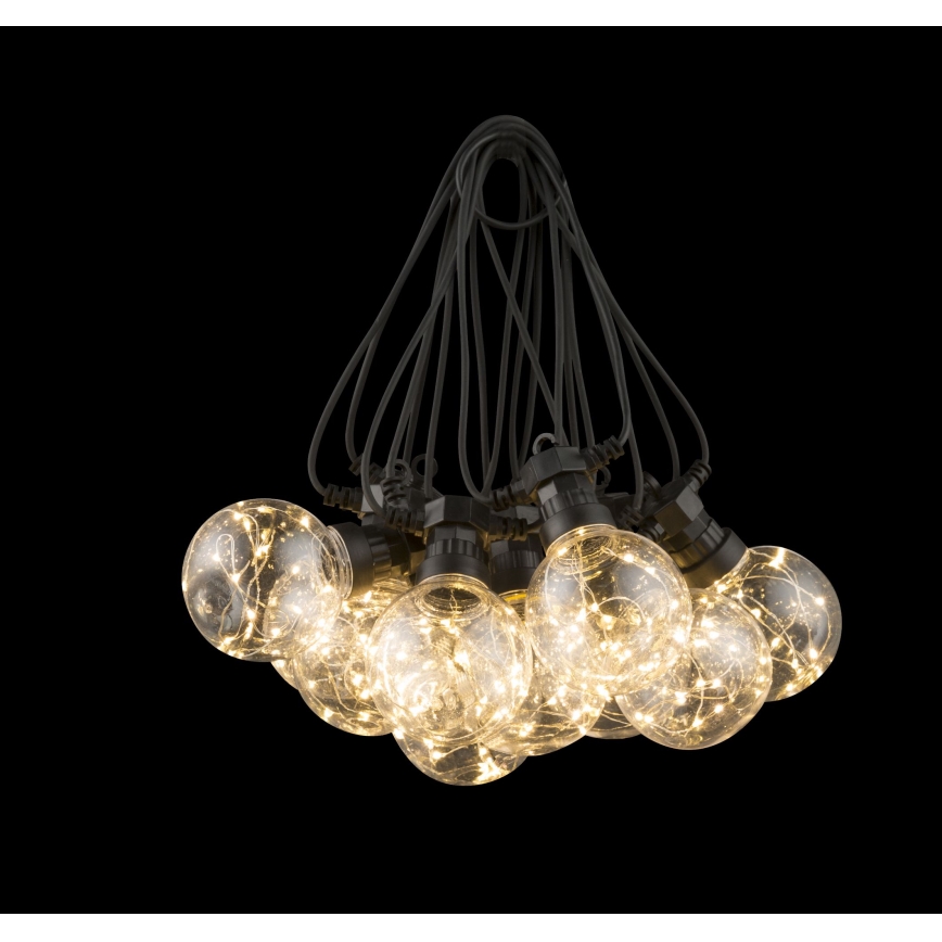 Globo - LED vonkajší dekoračný reťazec 10xLED/0,27W/230V 7,5 m IP44 čierna