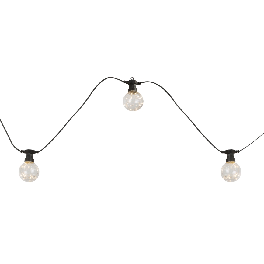 Globo - LED vonkajší dekoračný reťazec 10xLED/0,27W/230V 7,5 m IP44 čierna