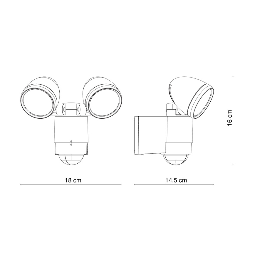 Globo 34105-2S - LED vonkajšie svietidlo s čidlom RADIATOR II 2xLED/3W/230V
