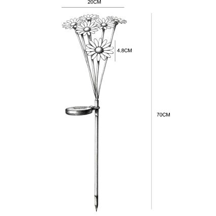 Globo - LED solárne svietidlo 6xLED/3V IP44 600 mAh kvet