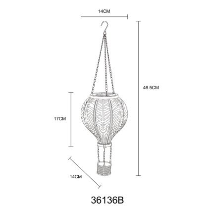 Globo - Závesná solárna dekorácia 20xLED/0,5W/3V IP44 lietajúci balón
