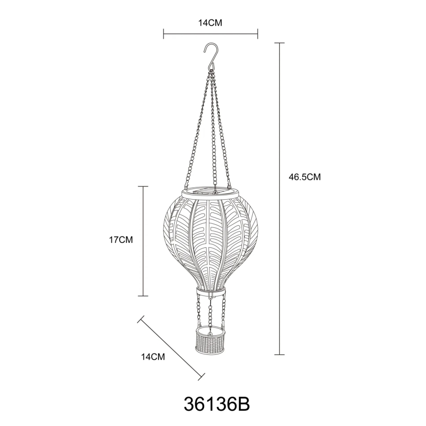 Globo - Závesná solárna dekorácia 20xLED/0,5W/3V IP44 lietajúci balón