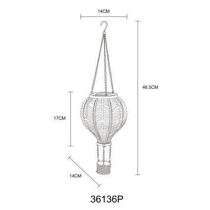 Globo - LED Závesná solárna dekorácia 20xLED/0,5W/3V IP44 lietajúci balón