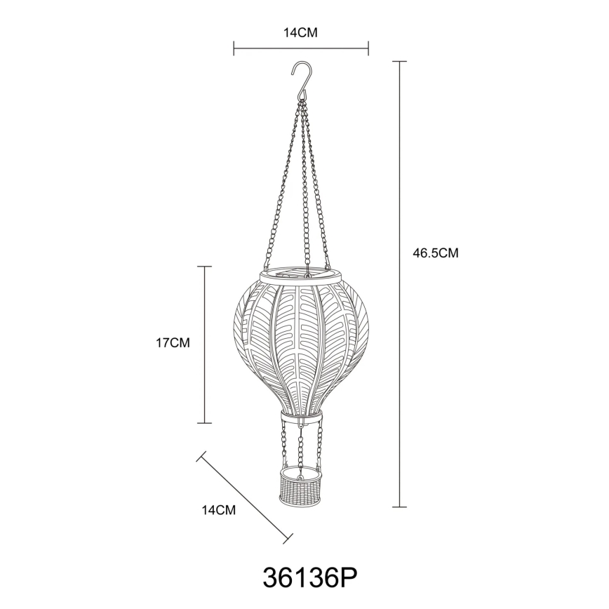 Globo - LED Závesná solárna dekorácia 20xLED/0,5W/3V IP44 lietajúci balón