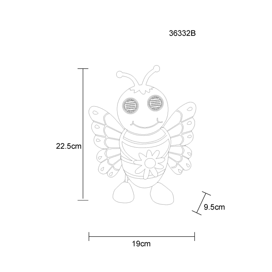 Globo - LED solárne svietidlo 104xLED/3V IP44 300 mAh včela