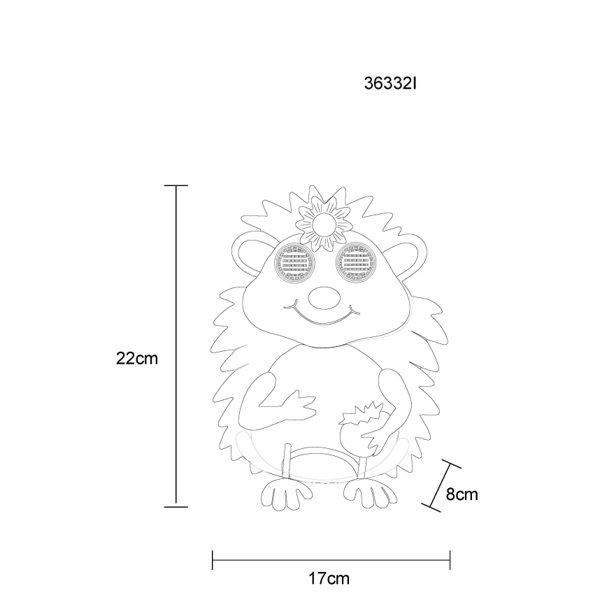 Globo - LED solárne svietidlo 104xLED/3V IP44 300 mAh ježko