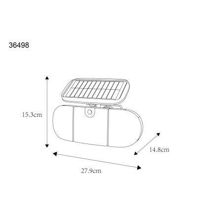 Globo - LED solárne svietidlo so senzorom LED/3,7V IP44 2000 mAh