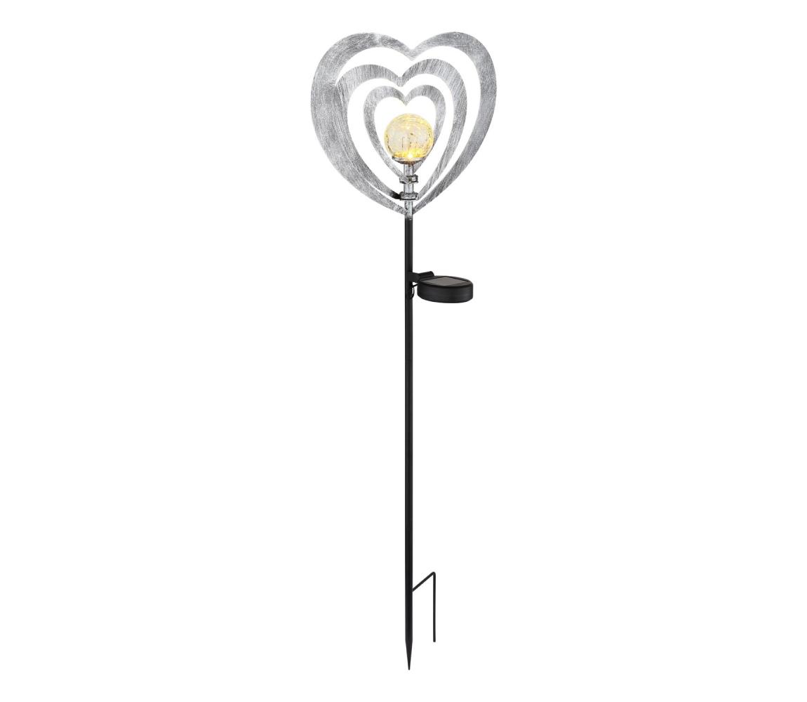 Globo 36580 - LED Solárne svietidlo LED/0,06W/3V IP44 strieborné srdce 36580