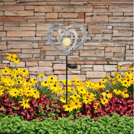 Globo - LED solárne svietidlo LED/3V IP44 300 mAh strieborné srdce