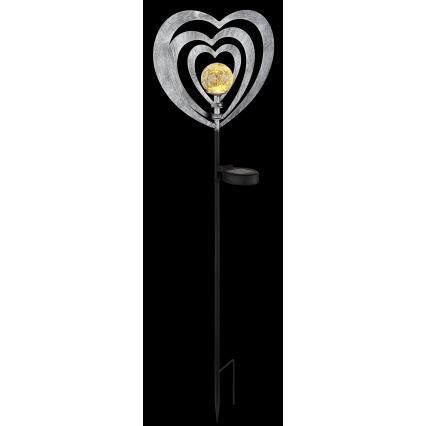 Globo - LED solárne svietidlo LED/3V IP44 300 mAh strieborné srdce