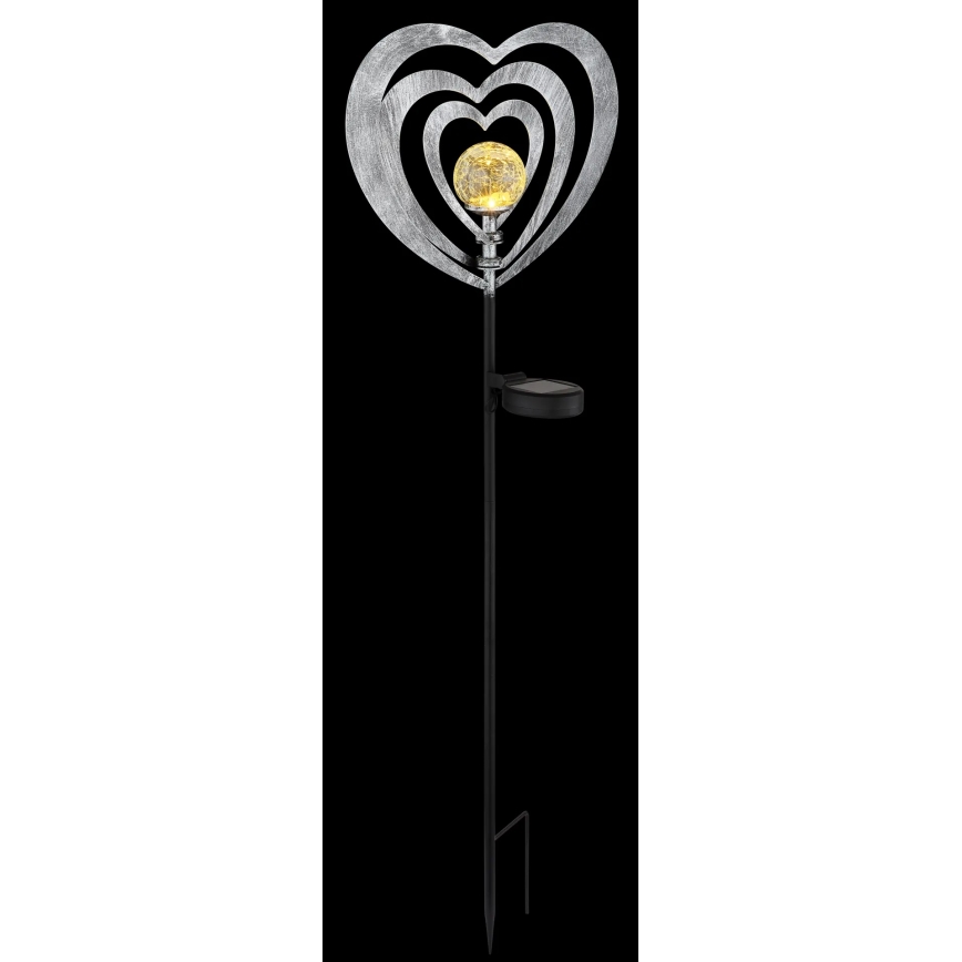 Globo - LED solárne svietidlo LED/3V IP44 300 mAh strieborné srdce