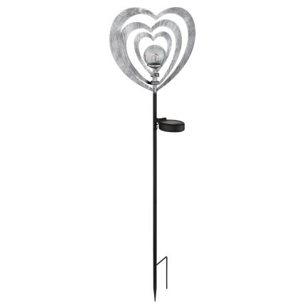 Globo - LED solárne svietidlo LED/3V IP44 300 mAh strieborné srdce