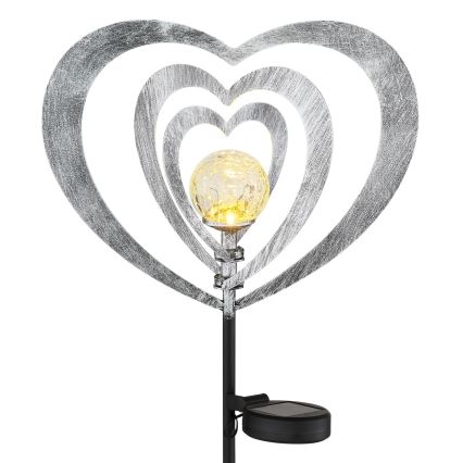 Globo - LED solárne svietidlo LED/3V IP44 300 mAh strieborné srdce