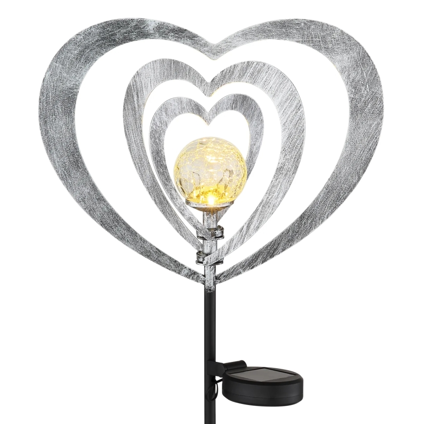 Globo - LED solárne svietidlo LED/3V IP44 300 mAh strieborné srdce