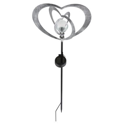 Globo - LED solárne svietidlo LED/3V IP44 300 mAh strieborné srdce