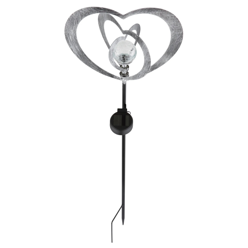 Globo - LED solárne svietidlo LED/3V IP44 300 mAh strieborné srdce