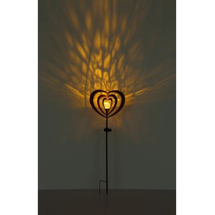 Globo - LED solárne svietidlo LED/3V IP44 300 mAh hrdzavé srdce