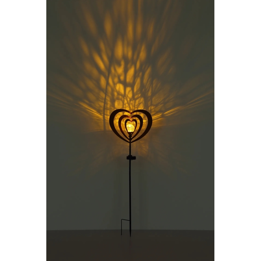 Globo - LED solárne svietidlo LED/3V IP44 300 mAh hrdzavé srdce