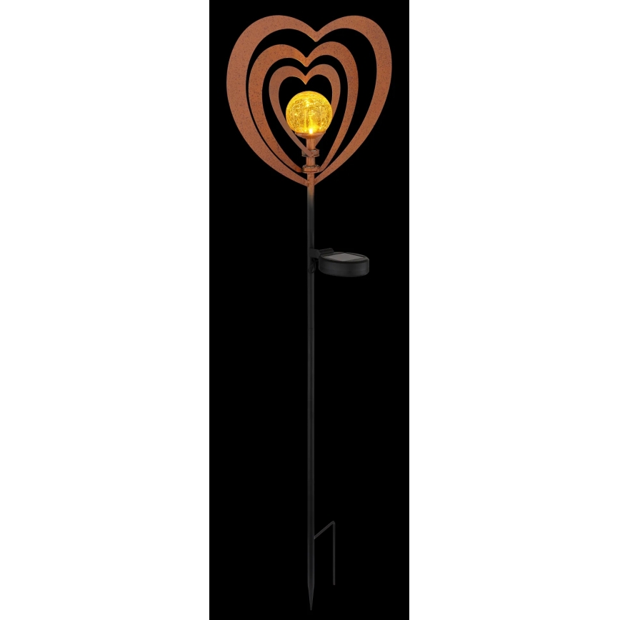 Globo - LED solárne svietidlo LED/3V IP44 300 mAh hrdzavé srdce