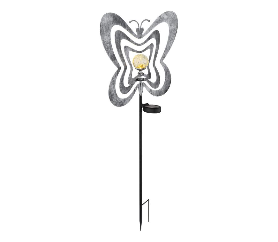 Globo 36581 - LED solárne svietidlo LED/0,06W/3V IP44 strieborný motýľ 36581