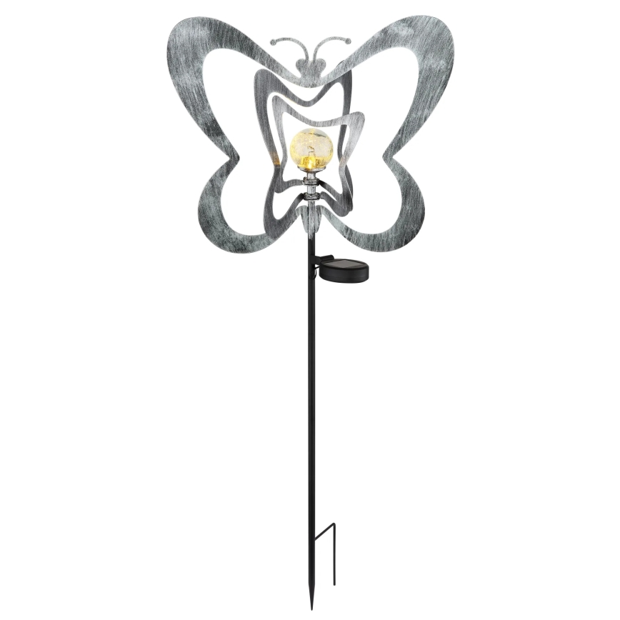 Globo - LED Solárne svietidlo LED/3V IP44 300 mAh strieborný motýľ